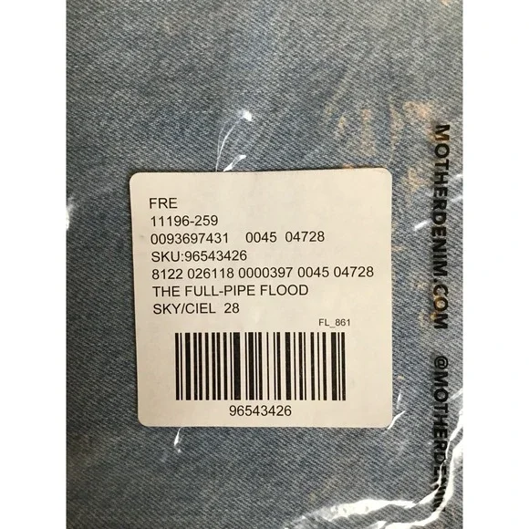 Mother Women's Back Pedal High Rise Full Pipe Flood Barrel Leg Jeans Size 28 NWT - Picture 13 of 13